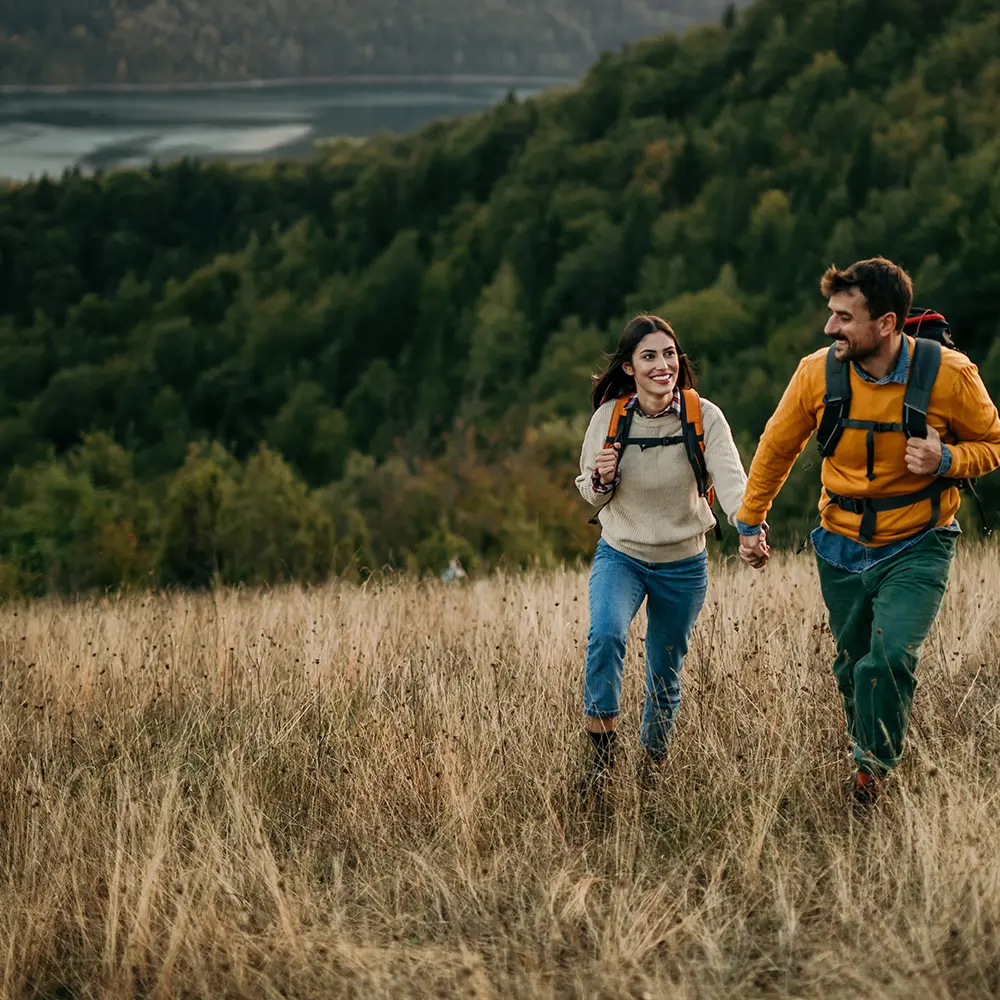 Happy Couple Hiking