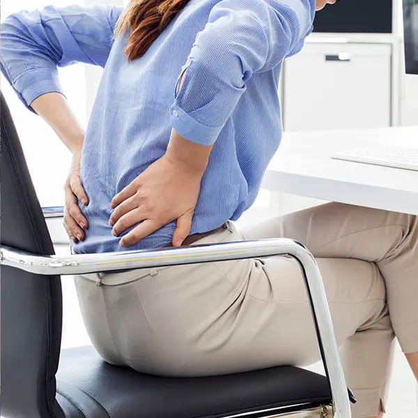 woman with back pain