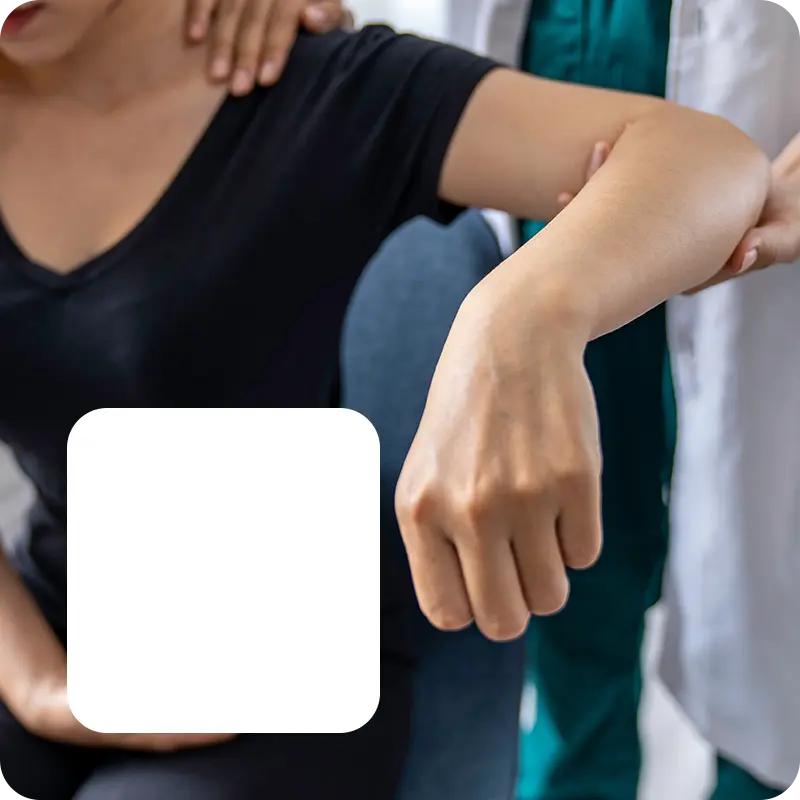 Woman with Elbow Pain