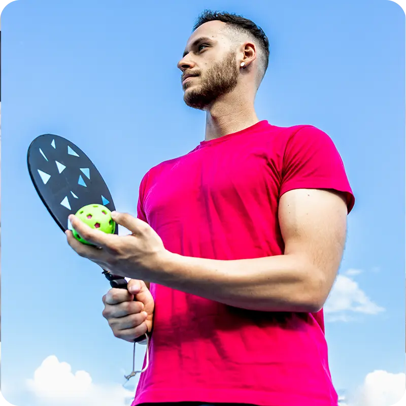 Man playing pickleball